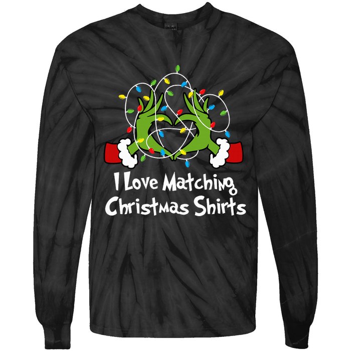 I Love Matching Christmas S But I DonT Lights Couples Tie-Dye Long Sleeve Shirt