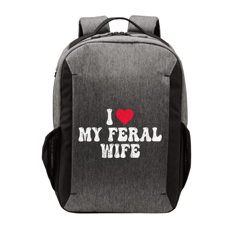 I Love My Feral Wife Funny I Heart My Wife Vector Backpack