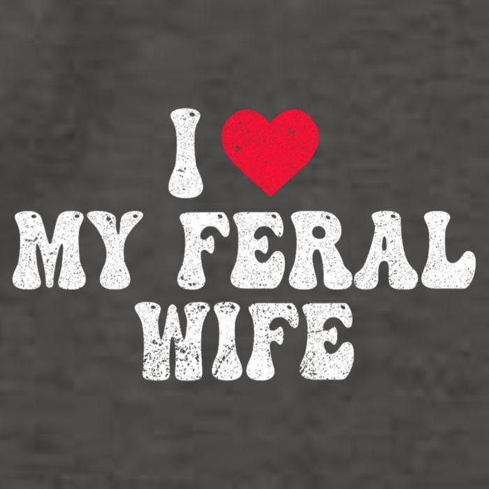 I Love My Feral Wife Funny I Heart My Wife Vector Backpack