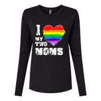 I Love My Two Moms Lesbian LGBT Pride Womens Cotton Relaxed Long Sleeve T-Shirt