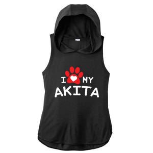 I Love My Akita Akita Dog Ladies PosiCharge Tri-Blend Wicking Draft Hoodie Tank