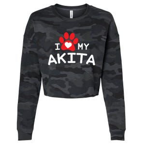 I Love My Akita Akita Dog Cropped Pullover Crew