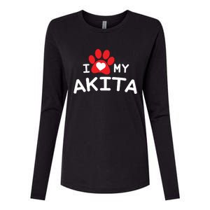 I Love My Akita Akita Dog Womens Cotton Relaxed Long Sleeve T-Shirt