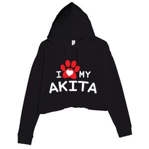 I Love My Akita Akita Dog Crop Fleece Hoodie