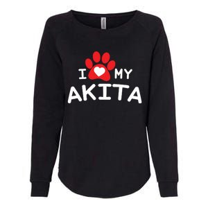 I Love My Akita Akita Dog Womens California Wash Sweatshirt