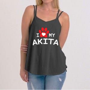 I Love My Akita Akita Dog Women's Strappy Tank