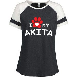 I Love My Akita Akita Dog Enza Ladies Jersey Colorblock Tee