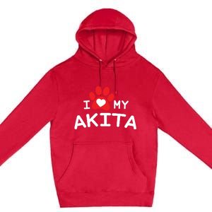 I Love My Akita Akita Dog Premium Pullover Hoodie