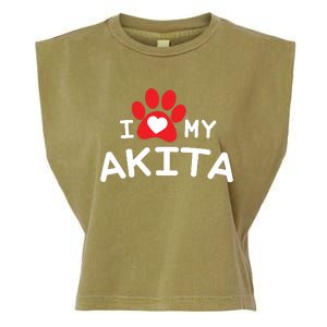 I Love My Akita Akita Dog Garment-Dyed Women's Muscle Tee