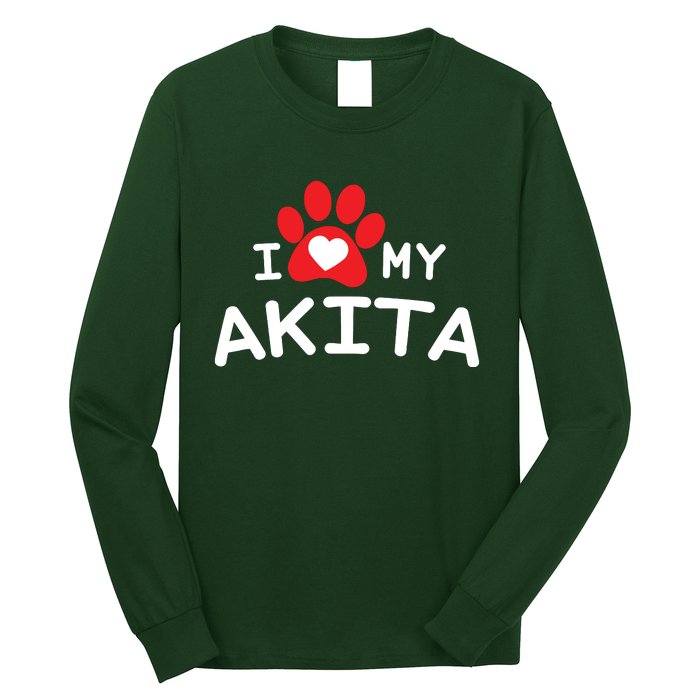 I Love My Akita Akita Dog Long Sleeve Shirt