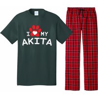 I Love My Akita Akita Dog Pajama Set