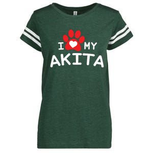 I Love My Akita Akita Dog Enza Ladies Jersey Football T-Shirt