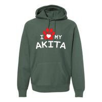 I Love My Akita Akita Dog Premium Hoodie