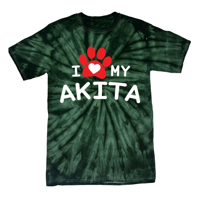 I Love My Akita Akita Dog Tie-Dye T-Shirt