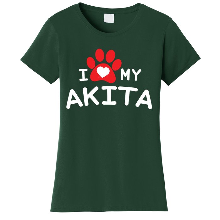 I Love My Akita Akita Dog Women's T-Shirt