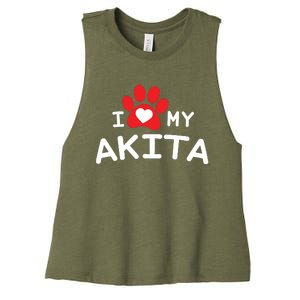 I Love My Akita Akita Dog Women's Racerback Cropped Tank