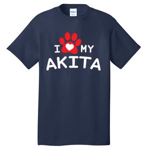 I Love My Akita Akita Dog Tall T-Shirt