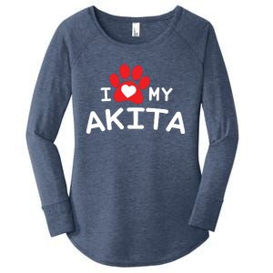 I Love My Akita Akita Dog Women's Perfect Tri Tunic Long Sleeve Shirt