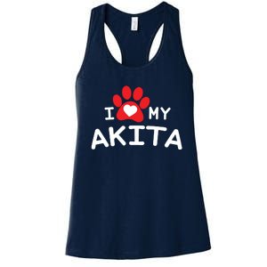 I Love My Akita Akita Dog Women's Racerback Tank