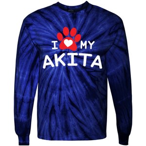 I Love My Akita Akita Dog Tie-Dye Long Sleeve Shirt