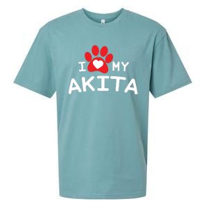 I Love My Akita Akita Dog Sueded Cloud Jersey T-Shirt