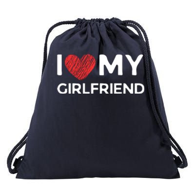 I Love My Girlfriend Funny I Heart My Girlfriend Drawstring Bag