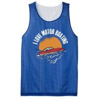 I Love Motor Boating Gift Mesh Reversible Basketball Jersey Tank