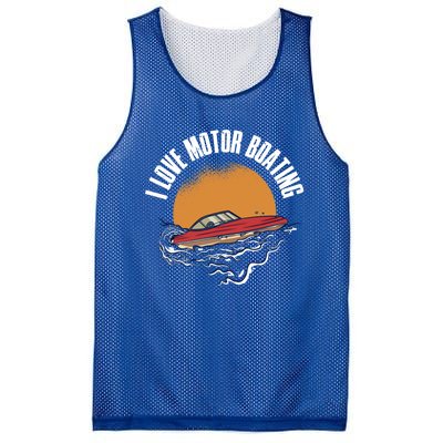 I Love Motor Boating Gift Mesh Reversible Basketball Jersey Tank