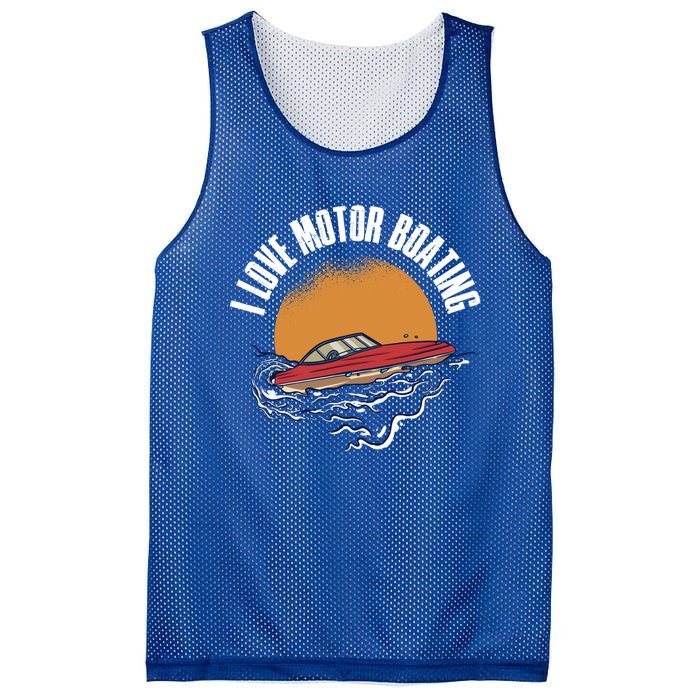 I Love Motor Boating Gift Mesh Reversible Basketball Jersey Tank