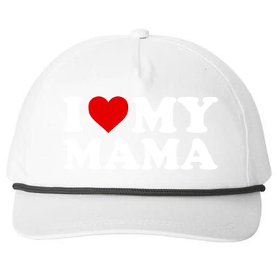 I Love My Mama Mom Cool Gift Red Heart Gift Snapback Five-Panel Rope Hat