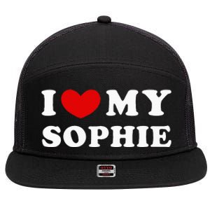 I Love My Sophie 7 Panel Mesh Trucker Snapback Hat