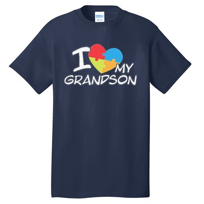 I Love My Autistic Grandson Autism Awareness Month Tall T-Shirt