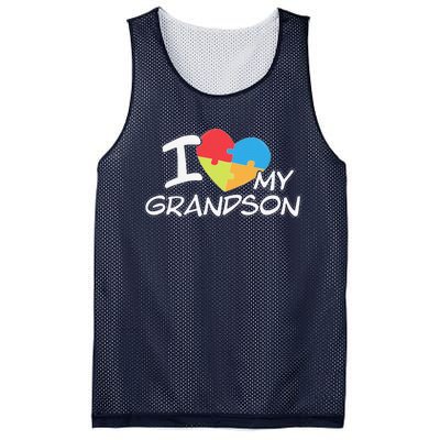 I Love My Autistic Grandson Autism Awareness Month Mesh Reversible Basketball Jersey Tank