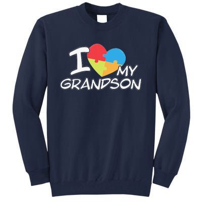 I Love My Autistic Grandson Autism Awareness Month Tall Sweatshirt