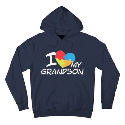 I Love My Autistic Grandson Autism Awareness Month Tall Hoodie