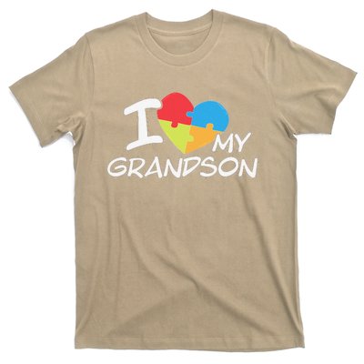 I Love My Autistic Grandson Autism Awareness Month T-Shirt