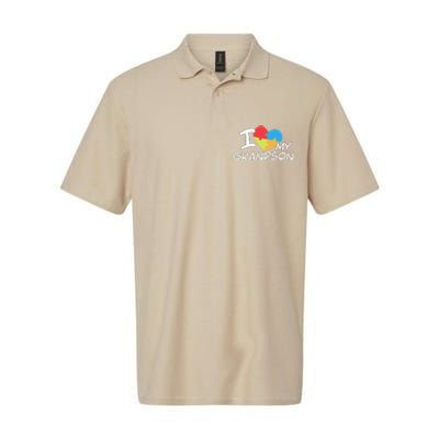 I Love My Autistic Grandson Autism Awareness Month Softstyle Adult Sport Polo