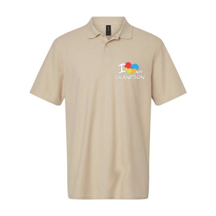 I Love My Autistic Grandson Autism Awareness Month Softstyle Adult Sport Polo