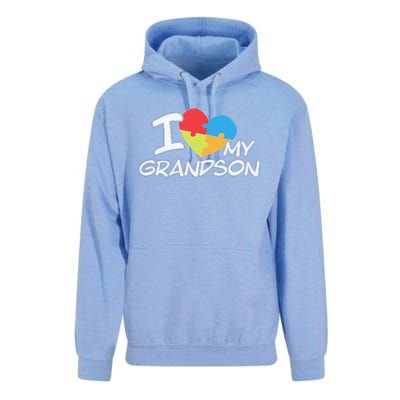 I Love My Autistic Grandson Autism Awareness Month Unisex Surf Hoodie