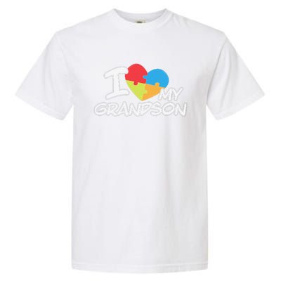 I Love My Autistic Grandson Autism Awareness Month Garment-Dyed Heavyweight T-Shirt