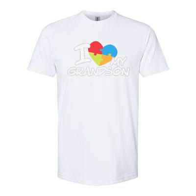 I Love My Autistic Grandson Autism Awareness Month Softstyle CVC T-Shirt