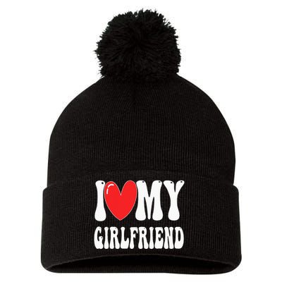 I Love My Girlfriend Pom Pom 12in Knit Beanie