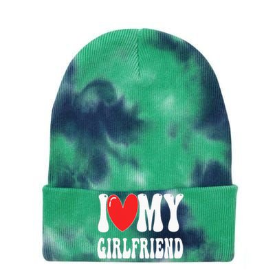 I Love My Girlfriend Tie Dye 12in Knit Beanie