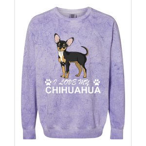 I Love My Chihuahua Lover Giftidea For Chiwawa Moms And Dads Gift Colorblast Crewneck Sweatshirt