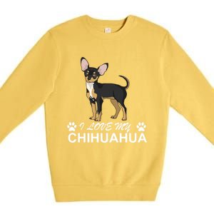 I Love My Chihuahua Lover Giftidea For Chiwawa Moms And Dads Gift Premium Crewneck Sweatshirt