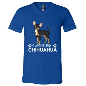 I Love My Chihuahua Lover Giftidea For Chiwawa Moms And Dads Gift V-Neck T-Shirt