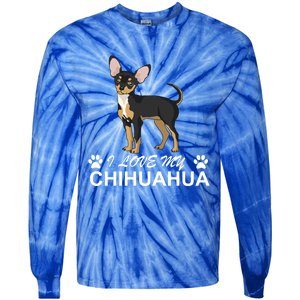 I Love My Chihuahua Lover Giftidea For Chiwawa Moms And Dads Gift Tie-Dye Long Sleeve Shirt