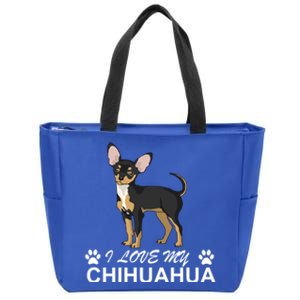 I Love My Chihuahua Lover Giftidea For Chiwawa Moms And Dads Gift Zip Tote Bag