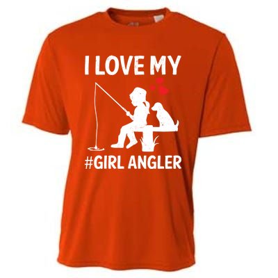 I Love My Angler Valentines Day Fishing Fisher Gift Cooling Performance Crew T-Shirt