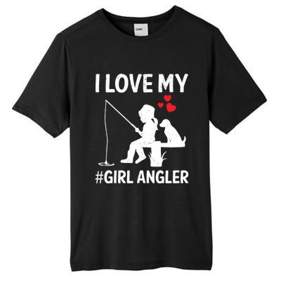 I Love My Angler Valentines Day Fishing Fisher Gift Tall Fusion ChromaSoft Performance T-Shirt